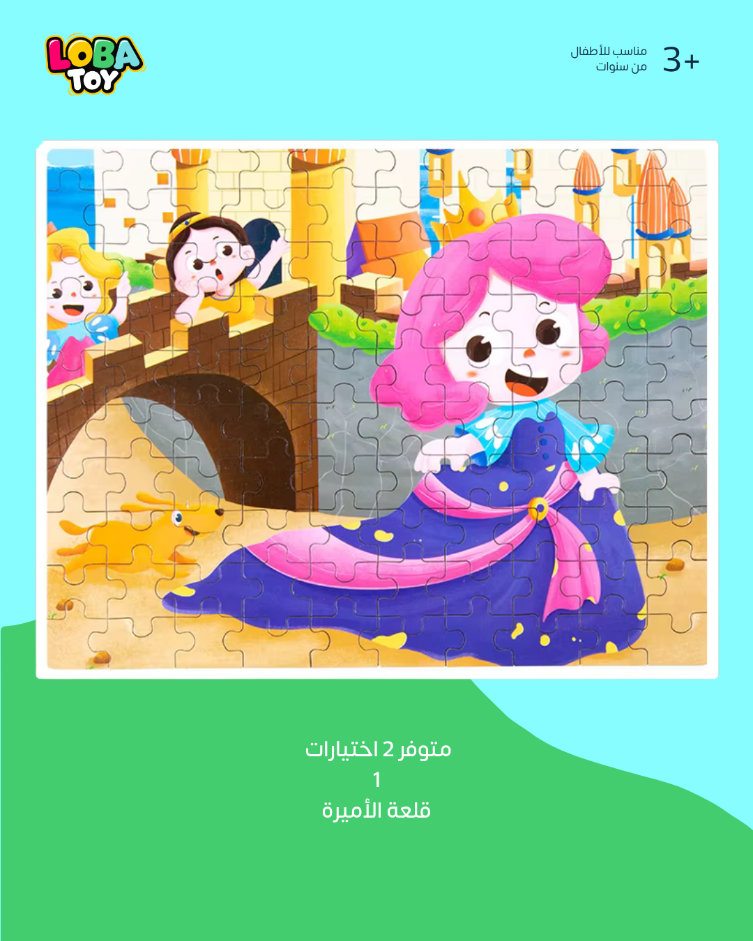 بازل تركيب كرتوني 100 قطعة مرقمة داخل علبة قوية مع ورقة مرجعية