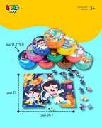 بازل تركيب كرتوني 100 قطعة مرقمة داخل علبة قوية مع ورقة مرجعية