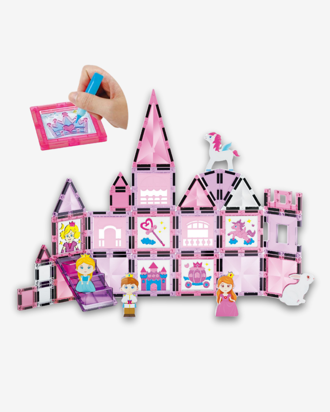 مكعبات بناء مغناطيسية تعليمية للأطفال، قلعة الأميرة، ساعات طويلة من المرح والتسلية