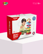 لعبة برج الكرات والتدحرج، متعة تعليمية ملونة، مقاس أكبر