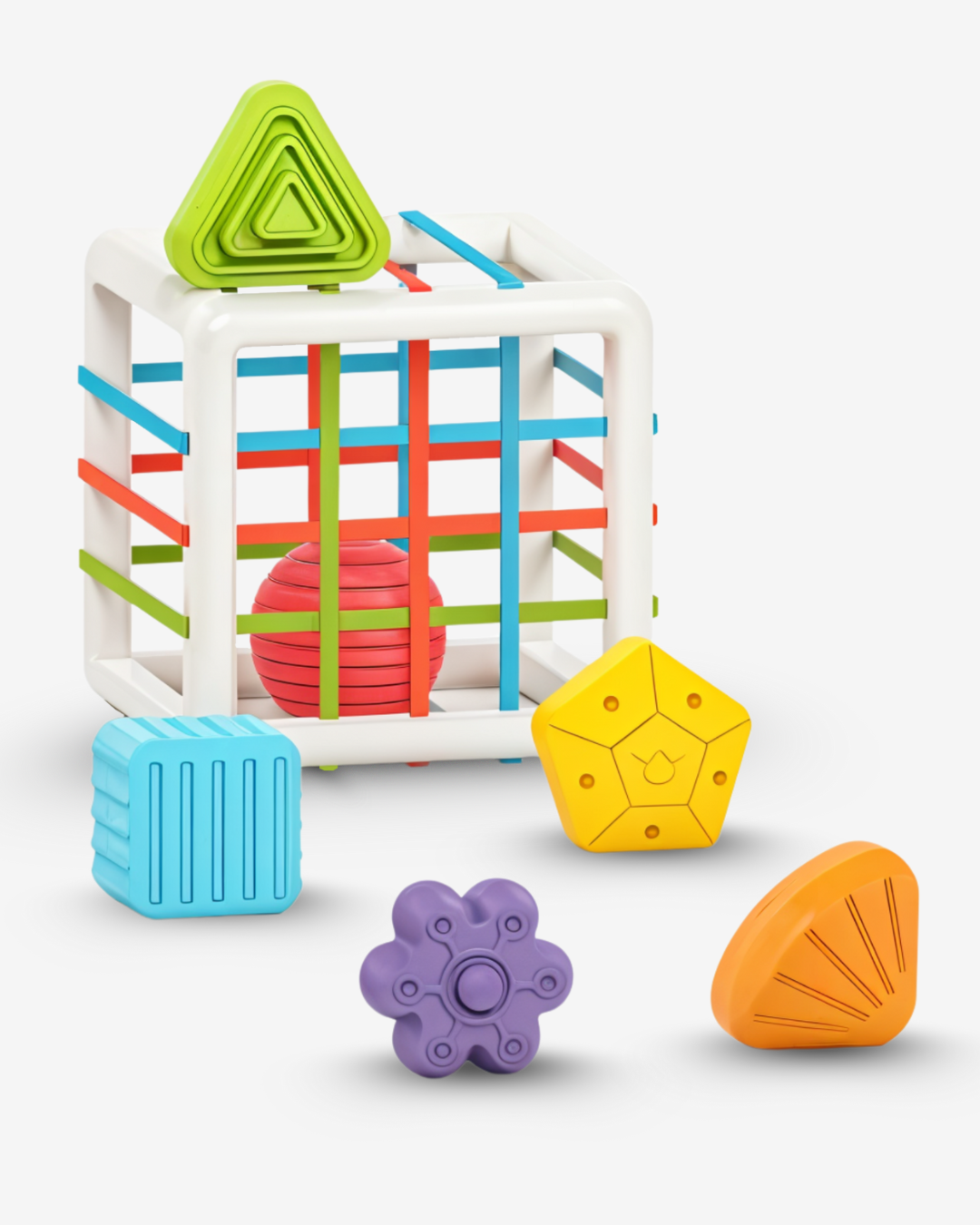 لعبة فرز الأشكال التعليمية لتنمية التنسيق، والتعرف على الألوان، وحل المشكلات المبكر 6+1