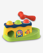 لعبة مطرقة وكرات ملونة، منصة تكديس تعليمية مع مطرقة بلاستيكية لإسقاط الكرات