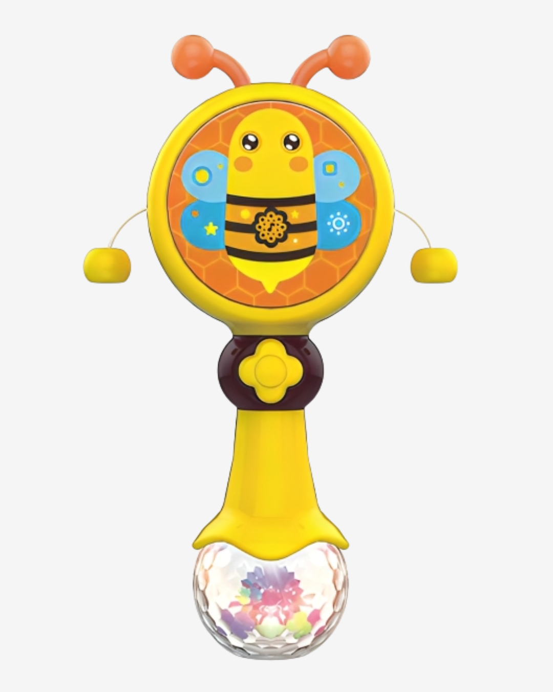 طبلة بإضاءة وموسيقى، خشخيشة يدوية للأطفال