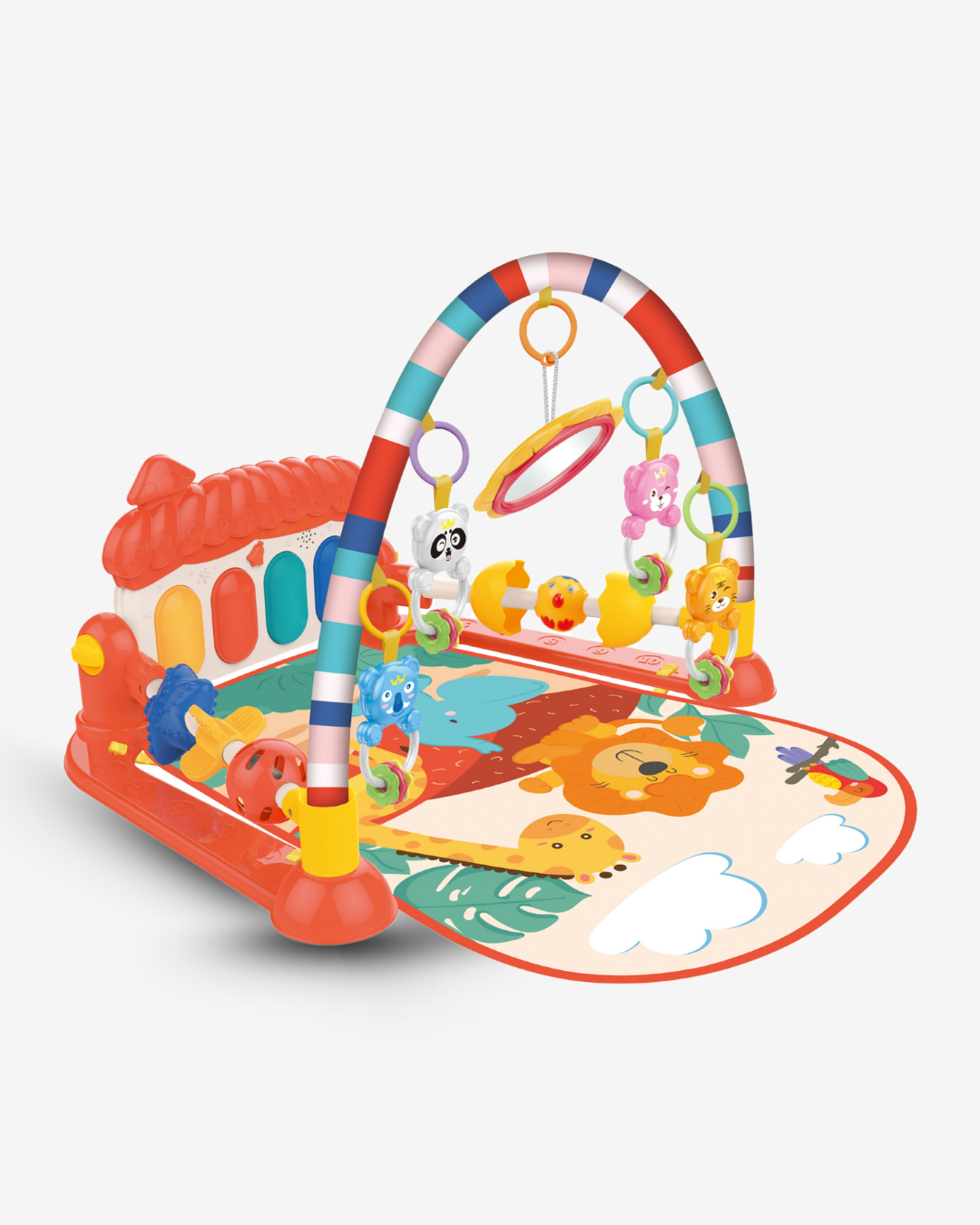 سرير الأنشطة الأول للبطل، ثلاثة في واحد، العب، اركل، واستمع