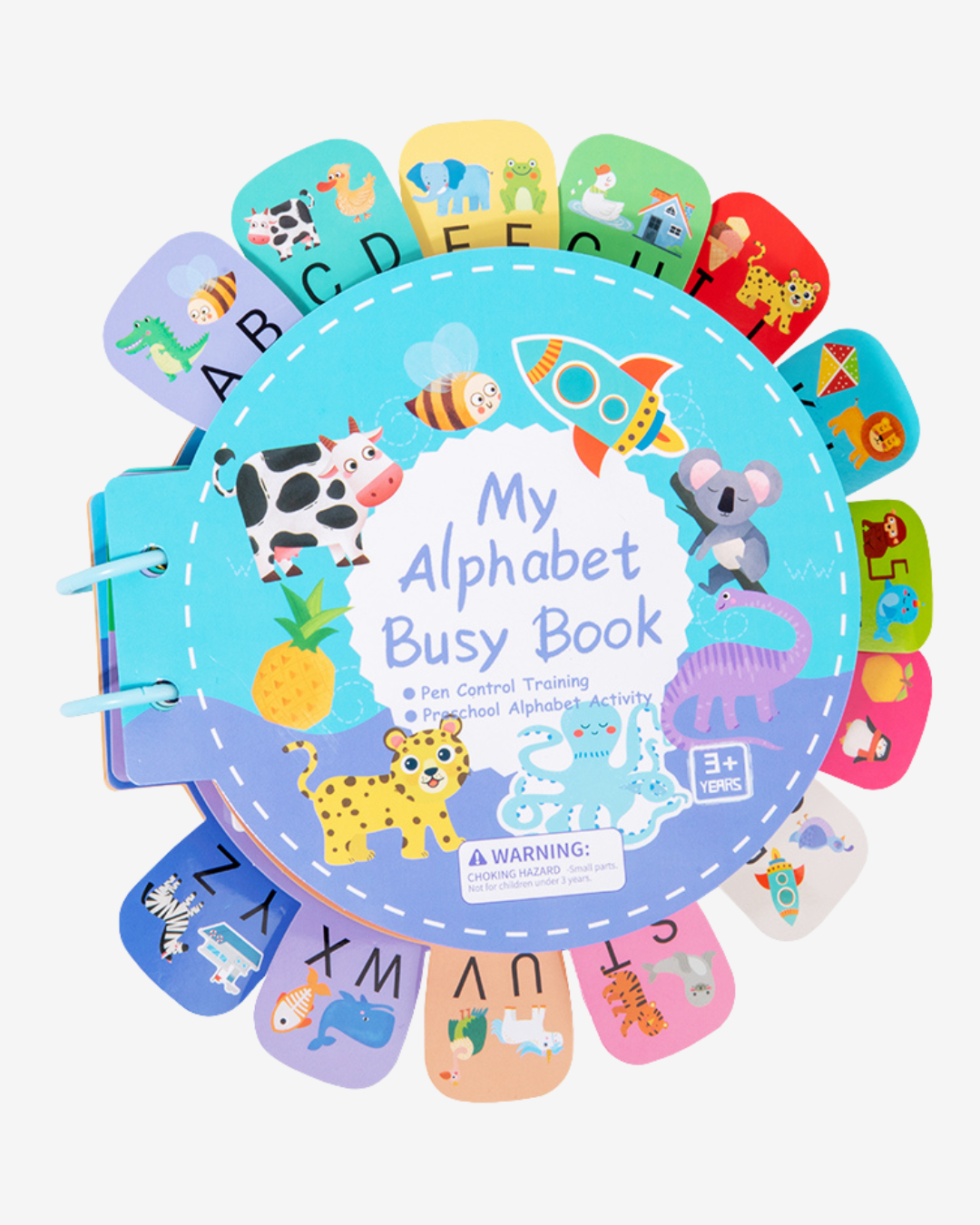 كتاب تعليمي تفاعلي مع قلم للكتابة والمسح، 15 صفحة من الأنشطة الممتعة والملصقات، لتعليم الحروف الإنجليزية