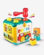 مكعب أنشطة 7 ألعاب في لعبة ذكية واحدة، موسيقى، أضواء، تروس، تصنيف أشكال