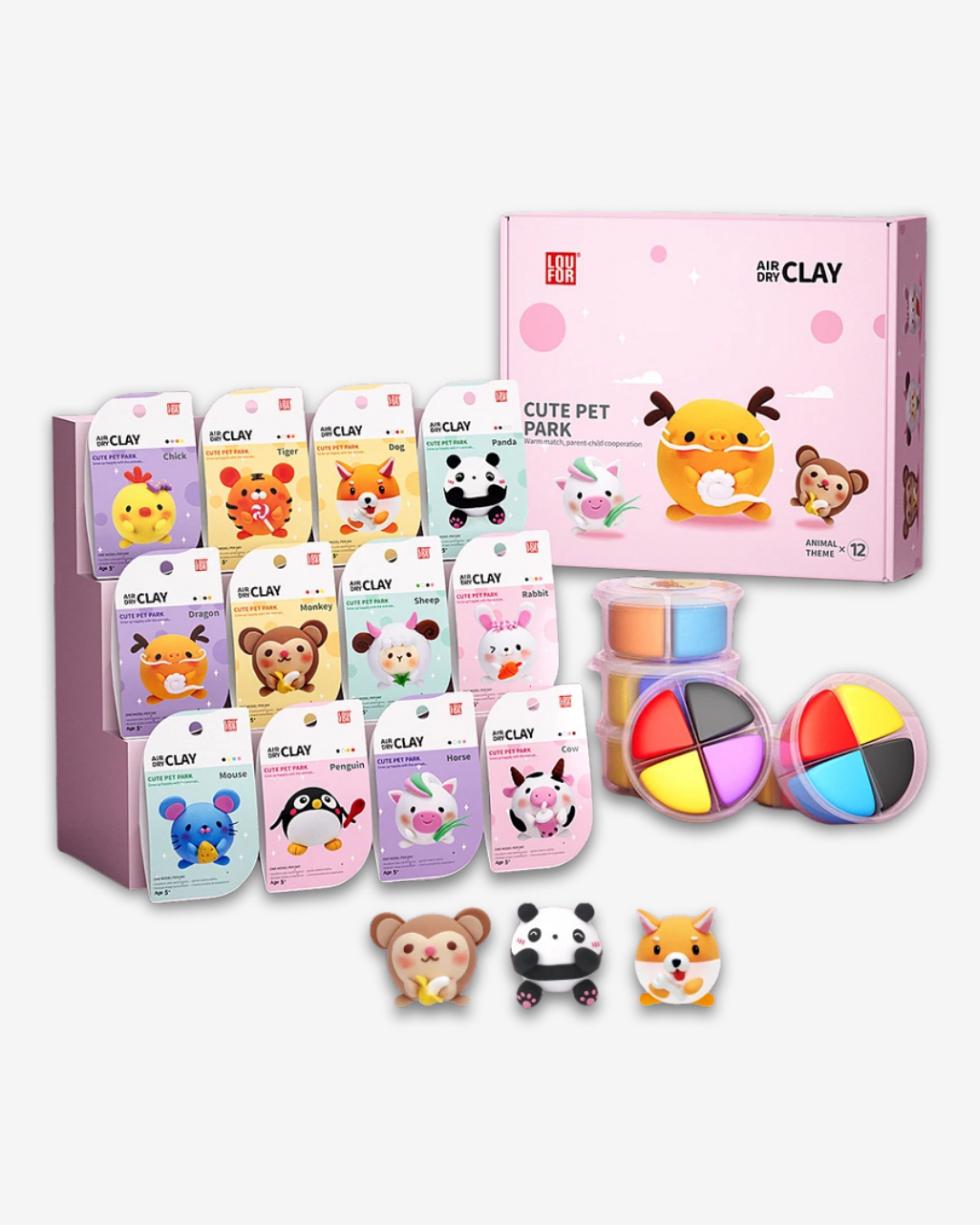 صلصال تشكيل ناعم لا يلتصق، يجف بالهواء، مع تعليمات مرفقة (12 قطعة)