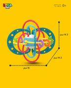 ‎ لعبة تسنين وخشخيشة، كرة يد ناعمة ملونة مع حبال شد