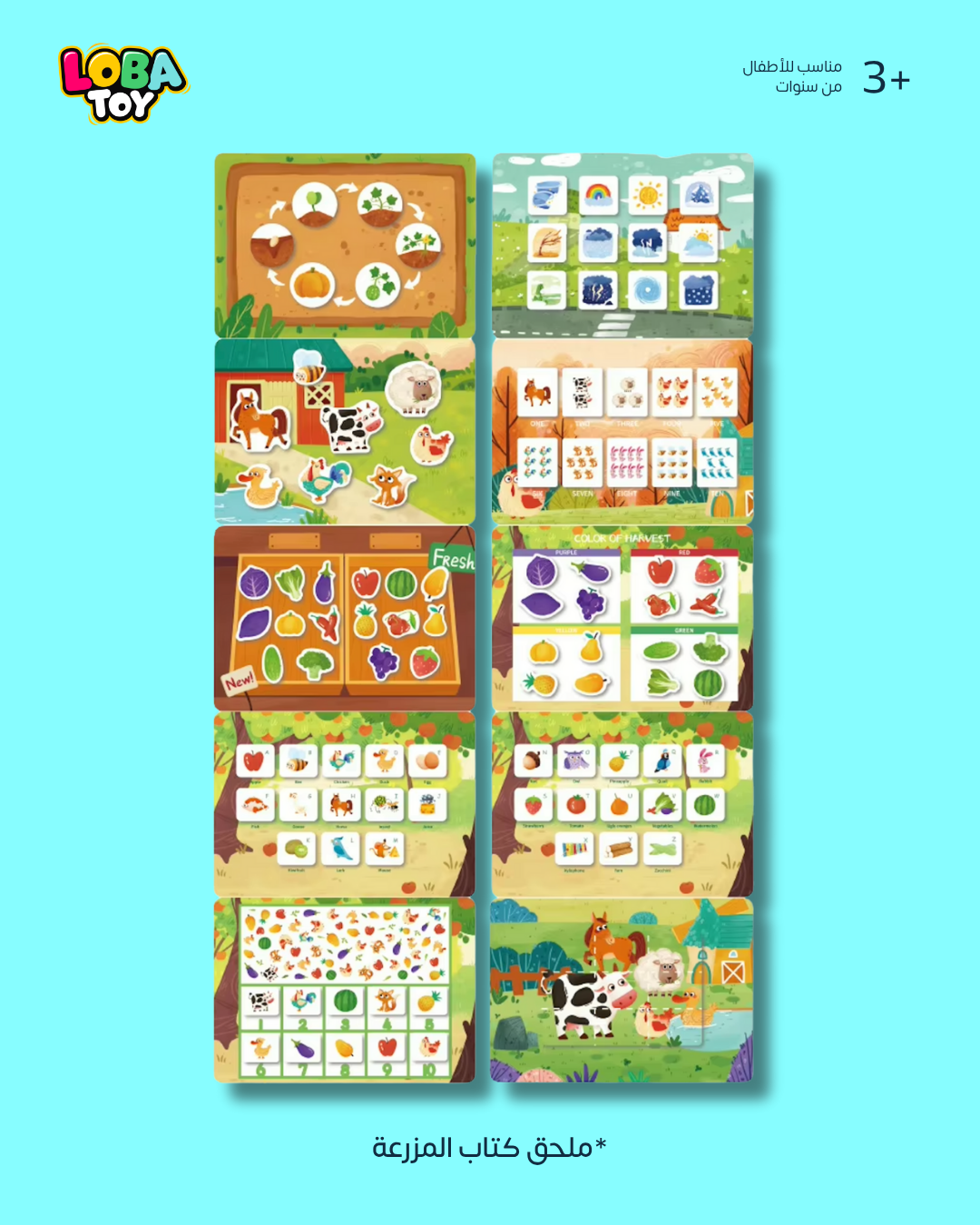 كتب تفاعلية للأطفال، 10 صفحات من الأنشطة الممتعة بمقاس أكبر، العديد من الملصقات التعليمية الرائعة