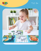 كتاب الألغاز القابل للطي 3 في 1 للأطفال، متعدد المستويات مع قالب مرجعي