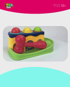 لعبة مطرقة وكرات ملونة، منصة تكديس تعليمية مع مطرقة بلاستيكية لإسقاط الكرات