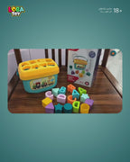 صندوق فرز الأشكال الملونة على طريقة مونتيسوري للأطفال 16 قطعة