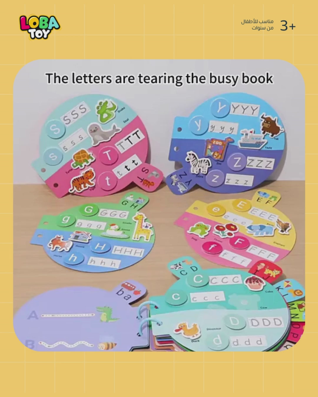 كتاب تعليمي تفاعلي مع قلم للكتابة والمسح، 15 صفحة من الأنشطة الممتعة والملصقات، لتعليم الحروف الإنجليزية